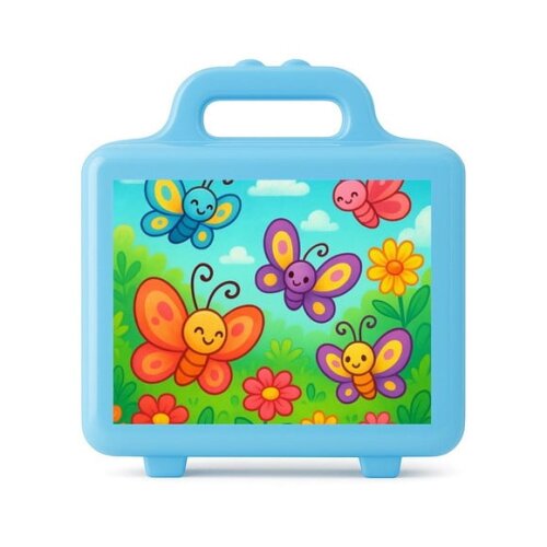 Maleta Plástica Personalizada 12x10cm Jardim das Borboletas