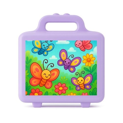 Maleta Plástica Personalizada 12x10cm Jardim das Borboletas
