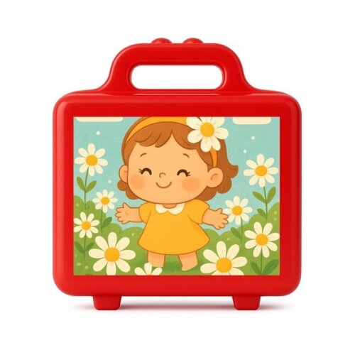 Maleta Plástica Personalizada 12x10cm Jardim das Margaridas