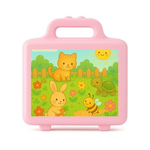 Maleta Plástica Personalizada 12x10cm Jardim dos Bichinhos