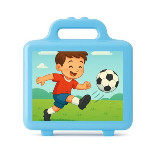 Maleta Plástica Personalizada 12x10cm Jogador de Futebol