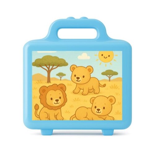Maleta Plástica Personalizada 12x10cm Leãozinhos