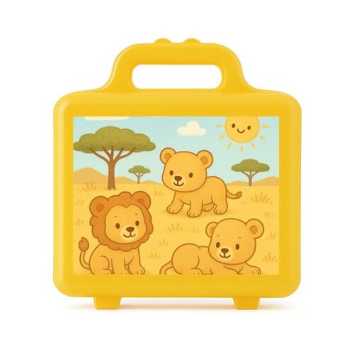 Maleta Plástica Personalizada 12x10cm Leãozinhos