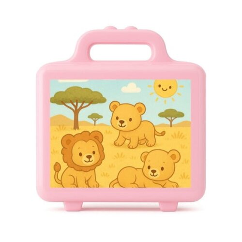 Maleta Plástica Personalizada 12x10cm Leãozinhos