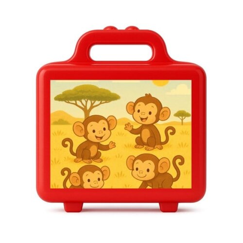 Maleta Plástica Personalizada 12x10cm Macaquinhos