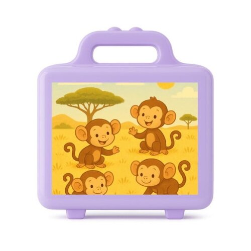 Maleta Plástica Personalizada 12x10cm Macaquinhos