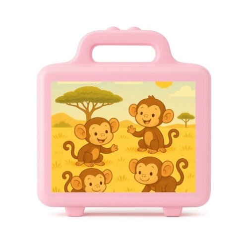 Maleta Plástica Personalizada 12x10cm Macaquinhos