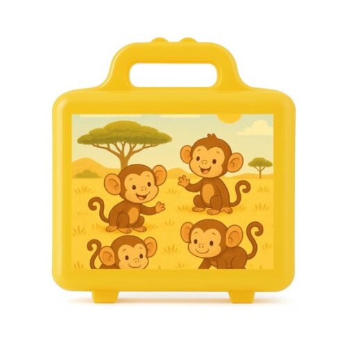 Maleta Plástica Personalizada 12x10cm Macaquinhos