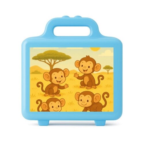 Maleta Plástica Personalizada 12x10cm Macaquinhos