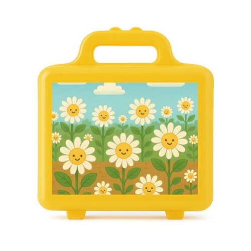 Maleta Plástica Personalizada 12x10cm Margaridas