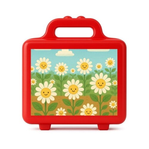 Maleta Plástica Personalizada 12x10cm Margaridas