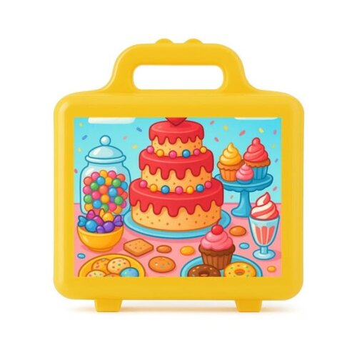 Maleta Plástica Personalizada 12x10cm Mesa Doces Coloridos