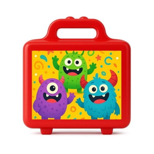 Maleta Plástica Personalizada 12x10cm Monstrinhos
