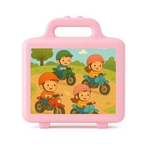 Maleta Plástica Personalizada 12x10cm Motocicletas Kids