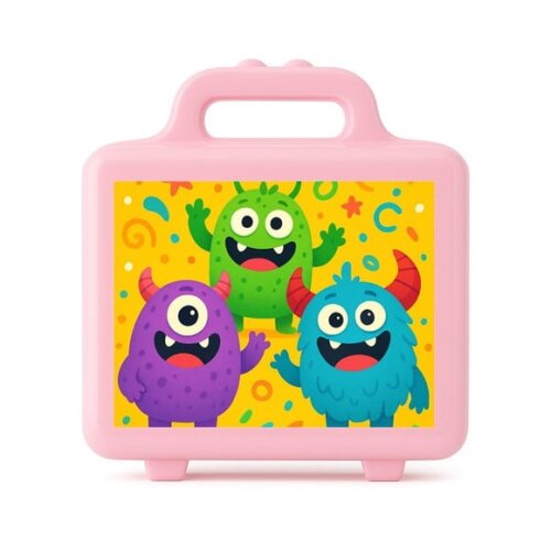 Maleta Plástica Personalizada 12x10cm Monstrinhos