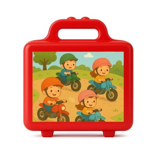 Maleta Plástica Personalizada 12x10cm Motocicletas Kids