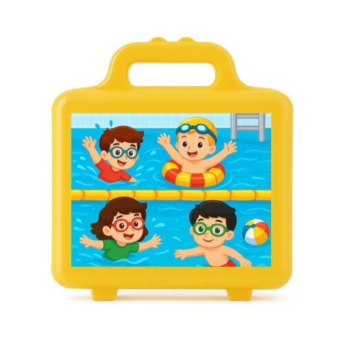 Maleta Plástica Personalizada 12x10cm Natação