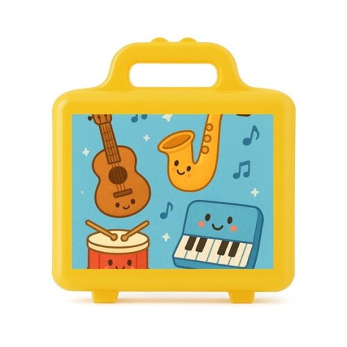 Maleta Plástica Personalizada 12x10cm Músicas Instrumentos