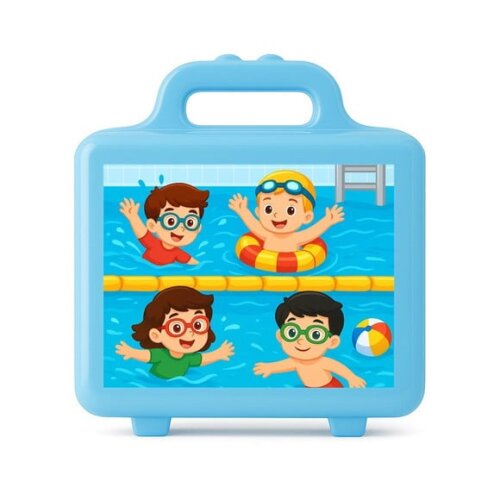 Maleta Plástica Personalizada 12x10cm Natação