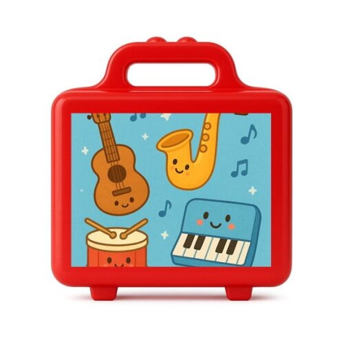 Maleta Plástica Personalizada 12x10cm Músicas Instrumentos