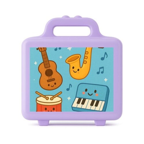 Maleta Plástica Personalizada 12x10cm Músicas Instrumentos