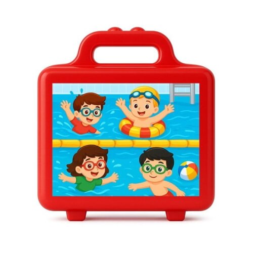 Maleta Plástica Personalizada 12x10cm Natação
