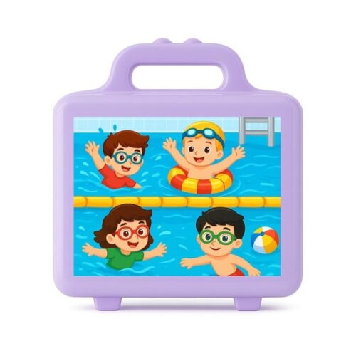 Maleta Plástica Personalizada 12x10cm Natação