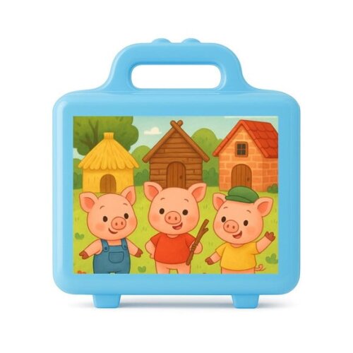 Maleta Plástica Personalizada 12x10cm os Três Porquinhos