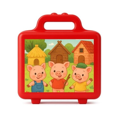 Maleta Plástica Personalizada 12x10cm os Três Porquinhos