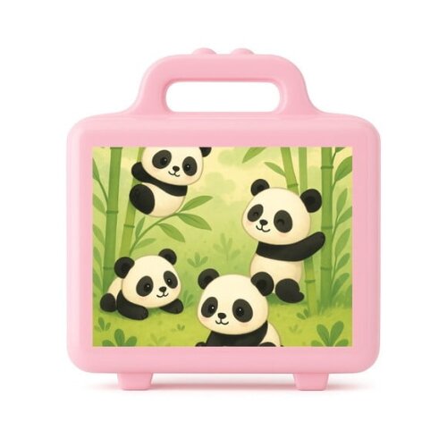 Maleta Plástica Personalizada 12x10cm Pandinhas