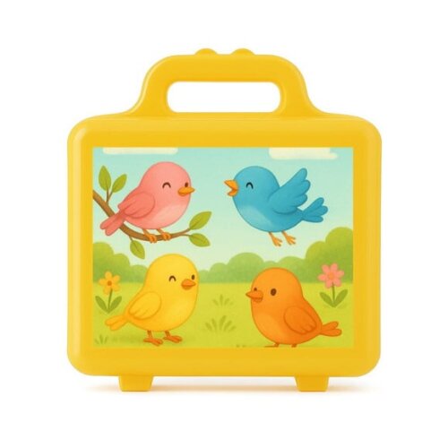 Maleta Plástica Personalizada 12x10cm Passarinhos