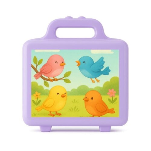Maleta Plástica Personalizada 12x10cm Passarinhos