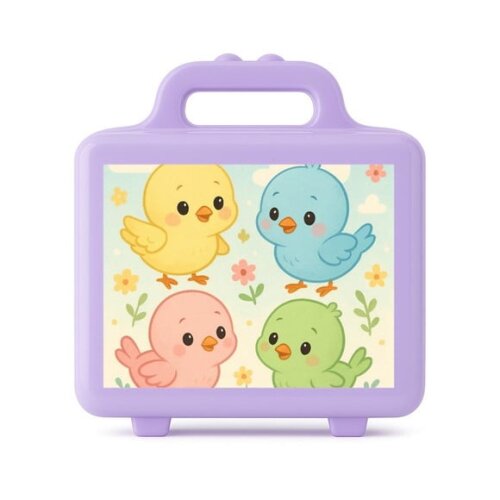 Maleta Plástica Personalizada 12x10cm Passarinhos Baby