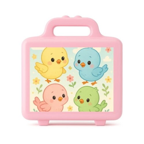 Maleta Plástica Personalizada 12x10cm Passarinhos Baby