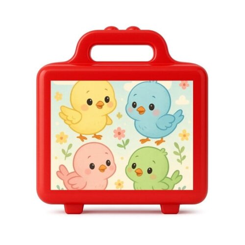 Maleta Plástica Personalizada 12x10cm Passarinhos Baby