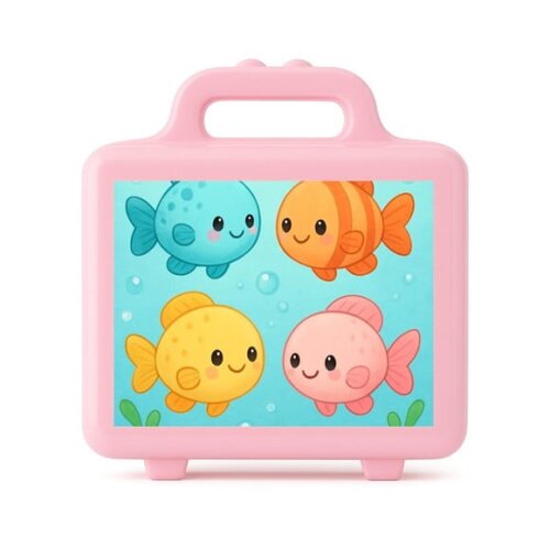 Maleta Plástica Personalizada 12x10cm Peixinhos Baby