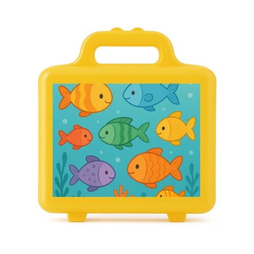 Maleta Plástica Personalizada 12x10cm Peixinhos Coloridos