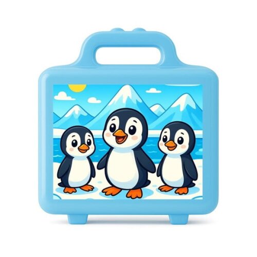 Maleta Plástica Personalizada 12x10cm Pinguins