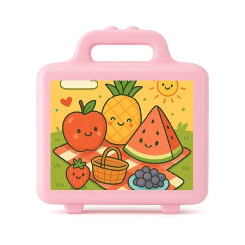 Maleta Plástica Personalizada 12x10cm Piquenique das Frutas