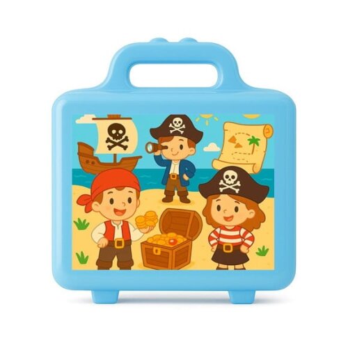 Maleta Plástica Personalizada 12x10cm Piratas