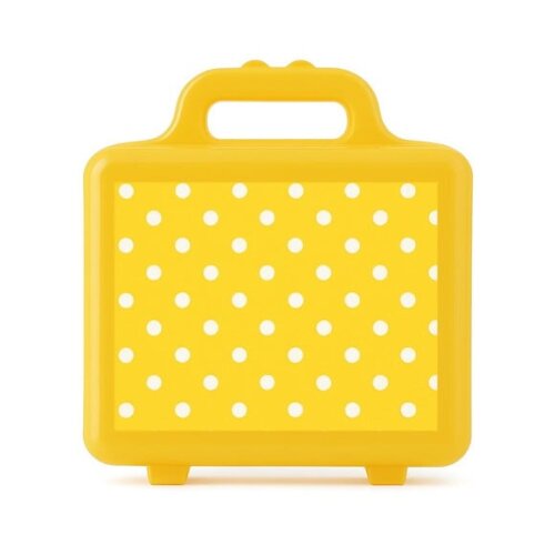 Maleta Plástica Personalizada 12x10cm Poá Amarelo