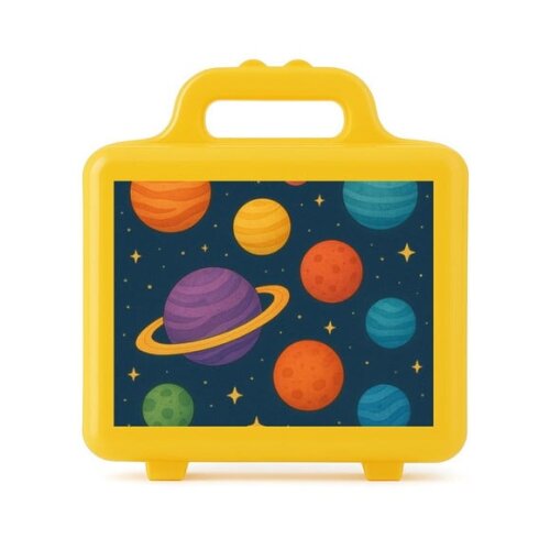 Maleta Plástica Personalizada 12x10cm Planetas Coloridos