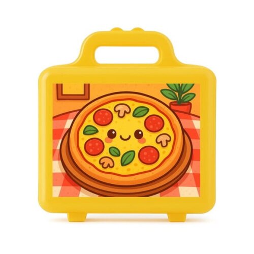 Maleta Plástica Personalizada 12x10cm Pizza Divertida