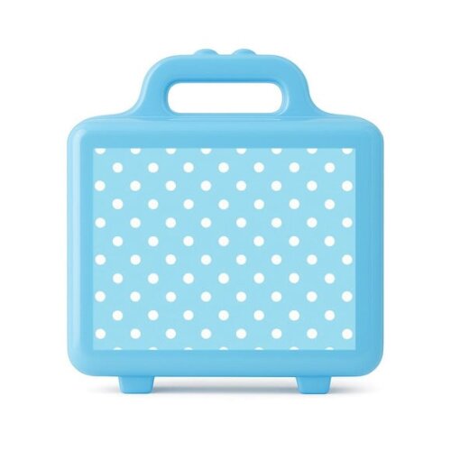 Maleta Plástica Personalizada 12x10cm Poá Azul Bebê