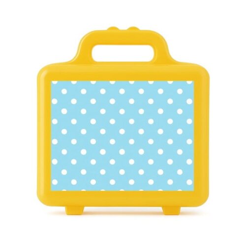 Maleta Plástica Personalizada 12x10cm Poá Azul Bebê