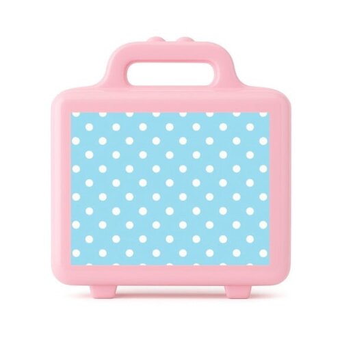 Maleta Plástica Personalizada 12x10cm Poá Azul Bebê