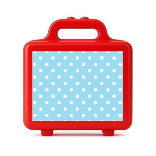 Maleta Plástica Personalizada 12x10cm Poá Azul Bebê