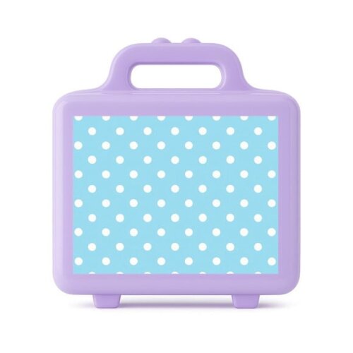 Maleta Plástica Personalizada 12x10cm Poá Azul Bebê
