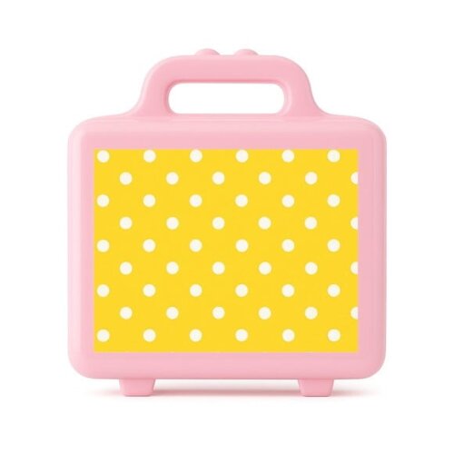 Maleta Plástica Personalizada 12x10cm Poá Amarelo