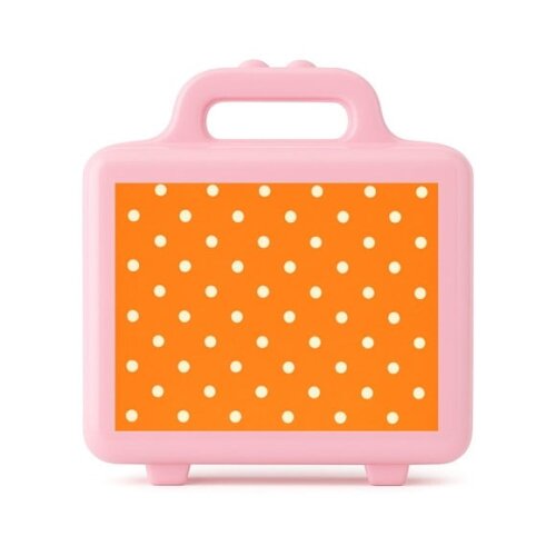 Maleta Plástica Personalizada 12x10cm Poá Laranja